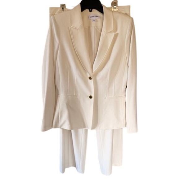 Calvin Klein Women’s White Pantsuit Set Size 10 NWOT - Picture 2 of 9